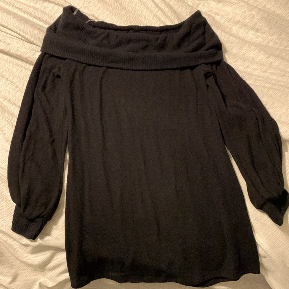 NWT Black off the shoulder knit top